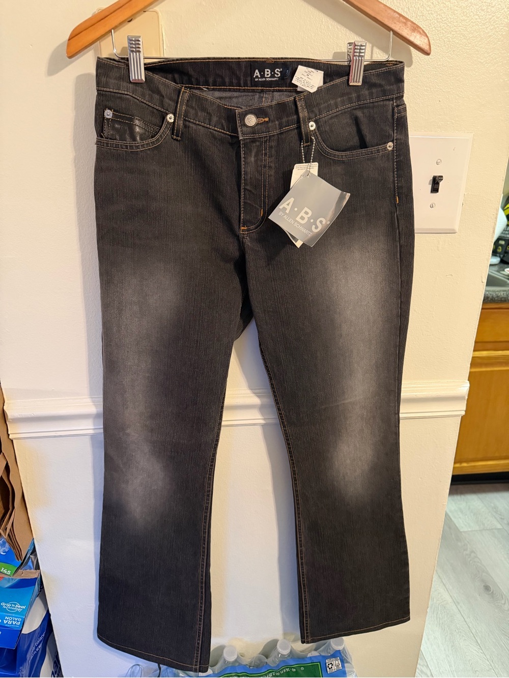 Allen B. By Allen Schwartz Faded Black Stretch Bootcut Jeans
